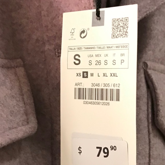 Zara Belted Shirt Jacket S - Picture 3 of 5